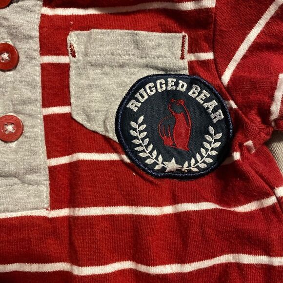 Rugged Bear 3-6M Baby Boy Hooded Footless Romper - Picture 3 of 6